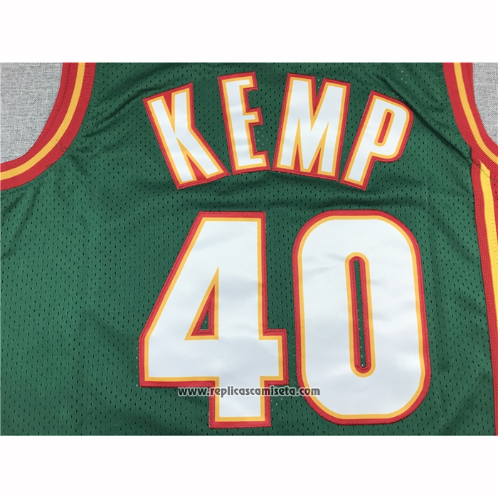 Camiseta Seattle SuperSonics Shawn Kemp #40 Historic Retro Verde2